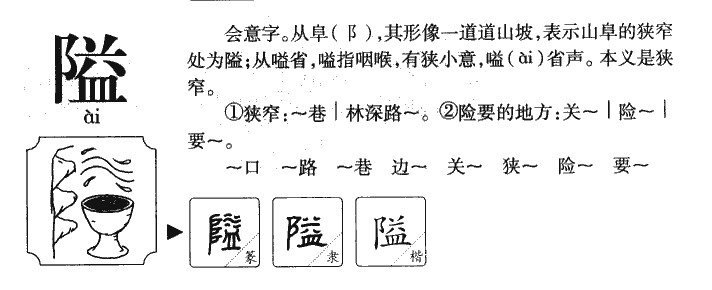 隘字五行属什么-隘字起名的寓意-隘字意思