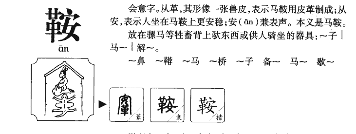 鞍字五行属什么-鞍字起名的寓意-鞍字意思