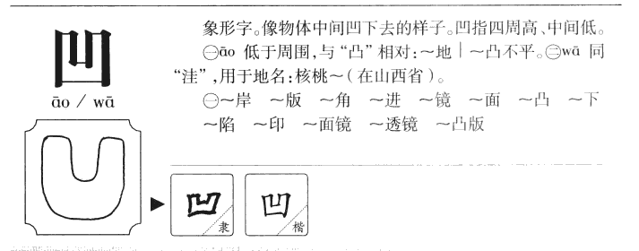 凹字五行属什么-凹字起名的寓意-凹字意思