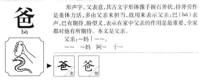 爸字五行属什么-爸字起名的寓意-爸字意思