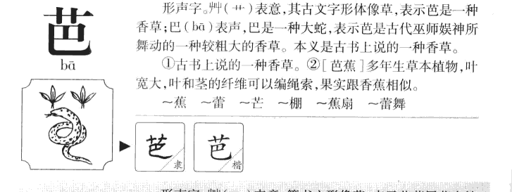 芭字五行属什么-芭字起名的寓意-芭字意思