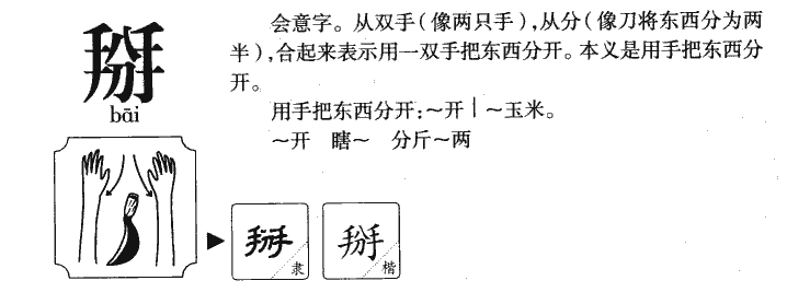 掰字五行属什么-掰字起名的寓意-掰字意思
