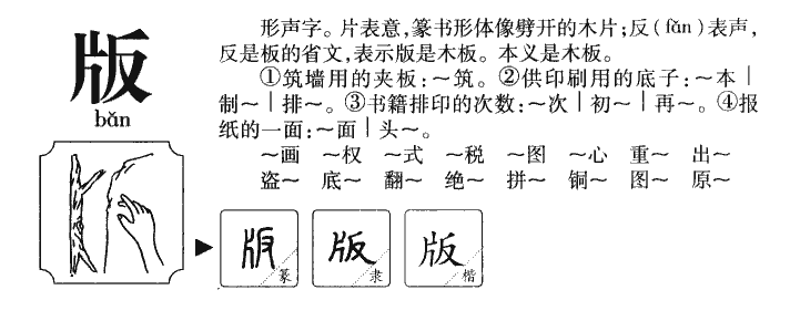 版字五行属什么-版字起名的寓意-版字意思