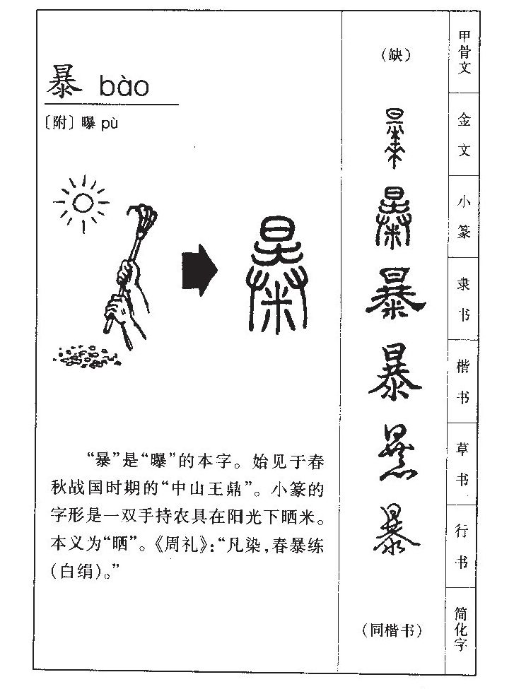暴字五行属什么-暴字起名的寓意-暴字意思