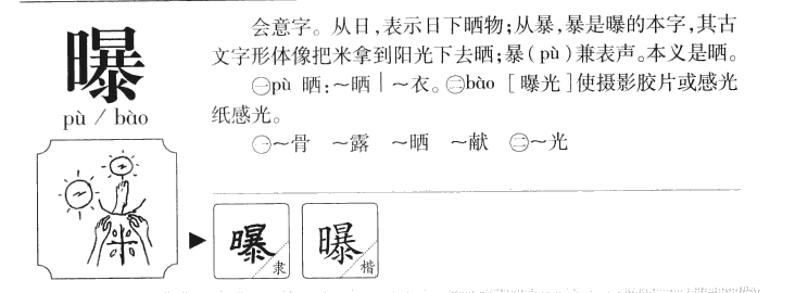 曝字五行属什么-曝字起名的寓意-曝字意思