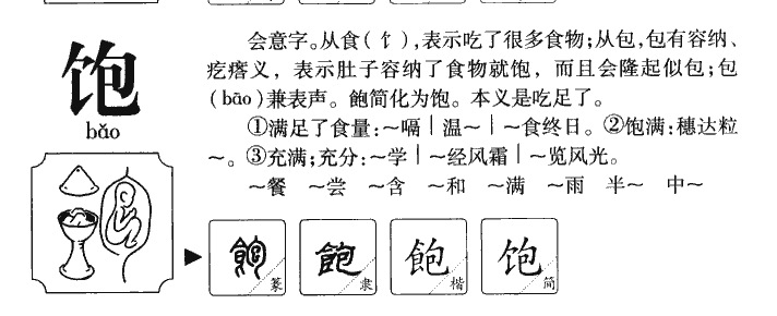 饱字五行属什么-饱字起名的寓意-饱字意思