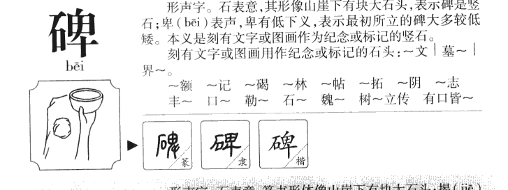 碑字五行属什么-碑字起名的寓意-碑字意思