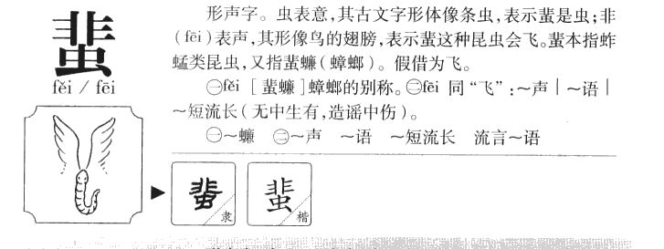 蜚字五行属什么-蜚字起名的寓意-蜚字意思
