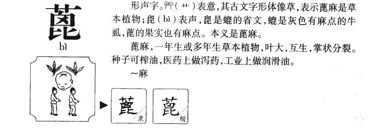 蓖字五行属什么-蓖字起名的寓意-蓖字意思