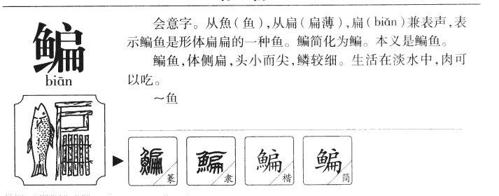 鳊字五行属什么-鳊字起名的寓意-鳊字意思