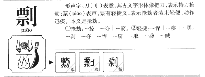 剽字五行属什么-剽字起名的寓意-剽字意思