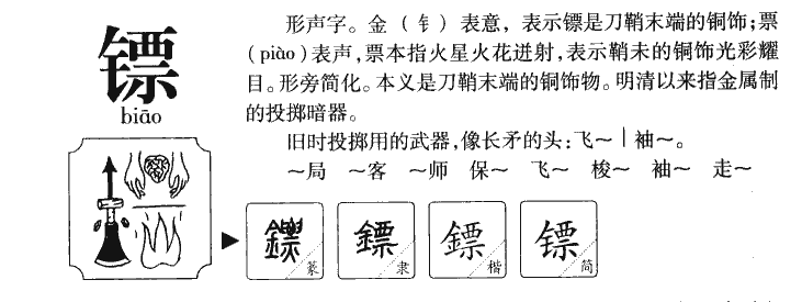 镖字五行属什么-镖字起名的寓意-镖字意思