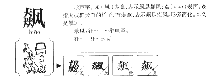 飙字五行属什么-飙字起名的寓意-飙字意思