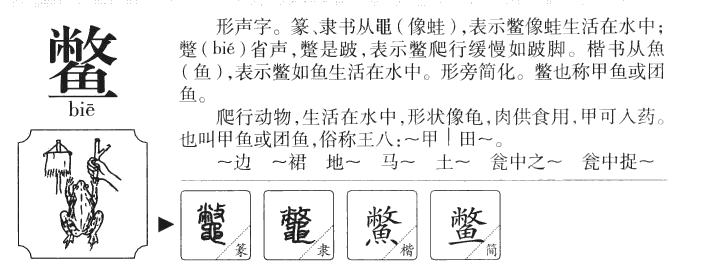 鳖字五行属什么-鳖字起名的寓意-鳖字意思