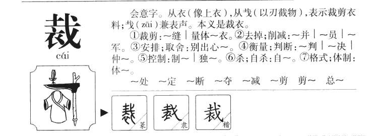 裁字五行属什么-裁字起名的寓意-裁字意思