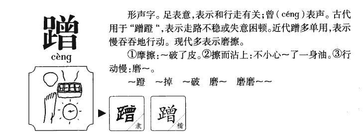 蹭字五行属什么-蹭字起名的寓意-蹭字意思