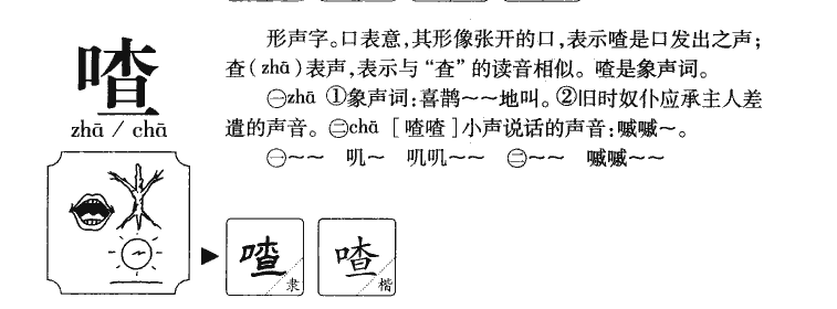 喳字五行属什么-喳字起名的寓意-喳字意思