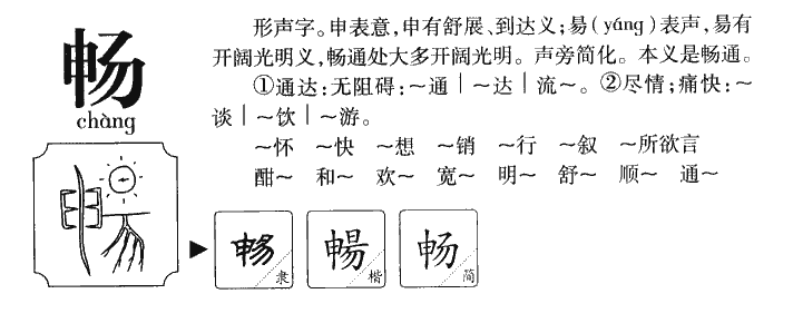 畅字五行属什么-畅字起名的寓意-畅字意思