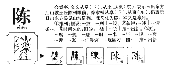 陈字五行属什么-陈字起名的寓意-陈字意思