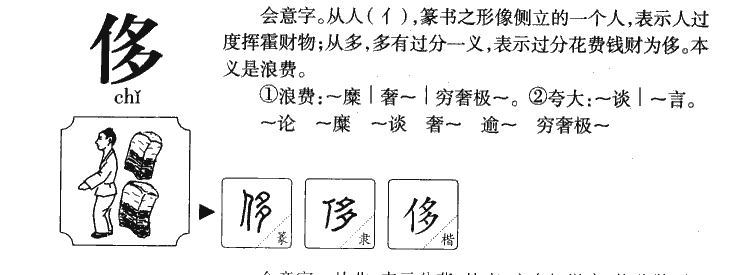 侈字五行属什么-侈字起名的寓意-侈字意思