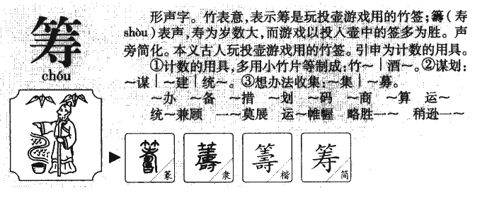 筹字五行属什么-筹字起名的寓意-筹字意思