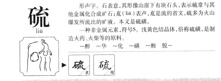 硫字五行属什么-硫字起名的寓意-硫字意思