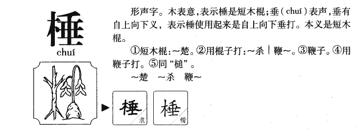 棰字五行属什么-棰字起名的寓意-棰字意思