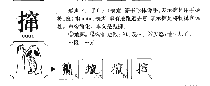 撺字五行属什么-撺字起名的寓意-撺字意思