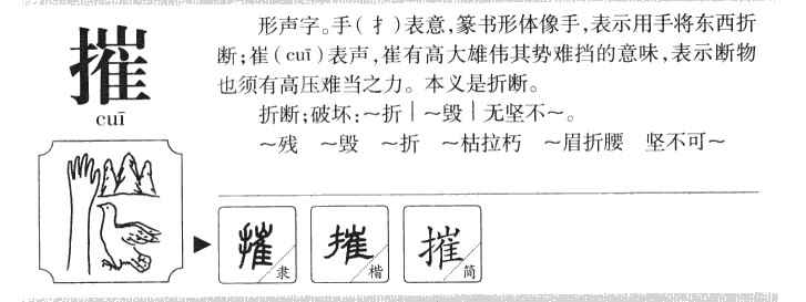 摧字五行属什么-摧字起名的寓意-摧字意思