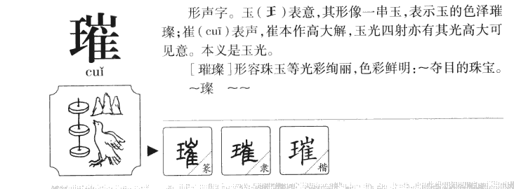 璀字五行属什么-璀字起名的寓意-璀字意思