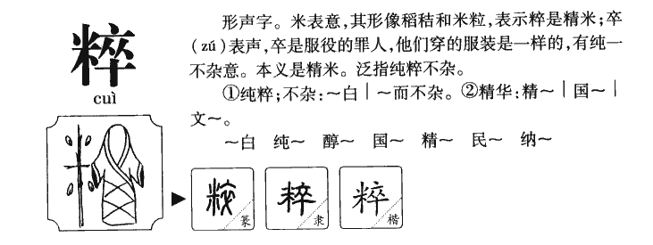 粹字五行属什么-粹字起名的寓意-粹字意思