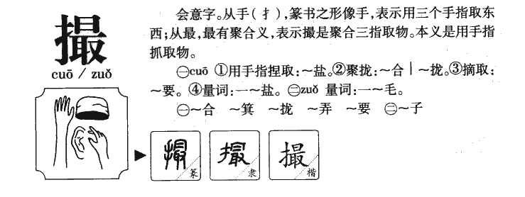 撮字五行属什么-撮字起名的寓意-撮字意思