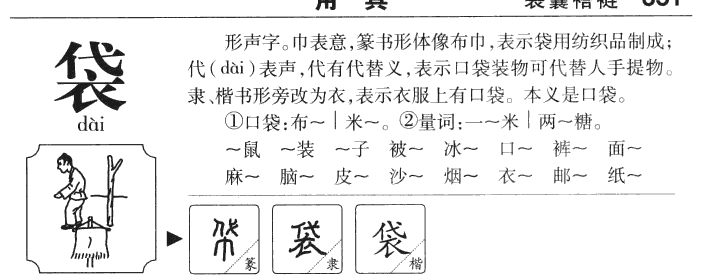 袋字五行属什么-袋字起名的寓意-袋字意思