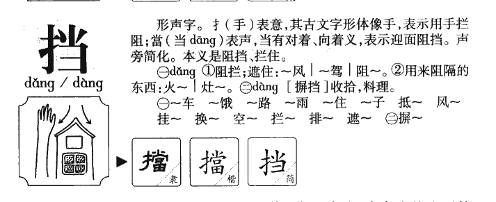 挡字五行属什么-挡字起名的寓意-挡字意思