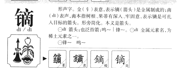 镝字五行属什么-镝字起名的寓意-镝字意思