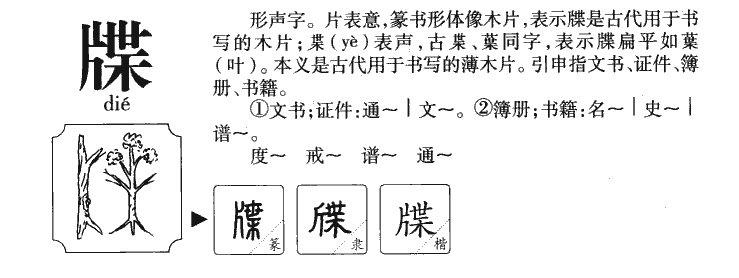 牒字五行属什么-牒字起名的寓意-牒字意思