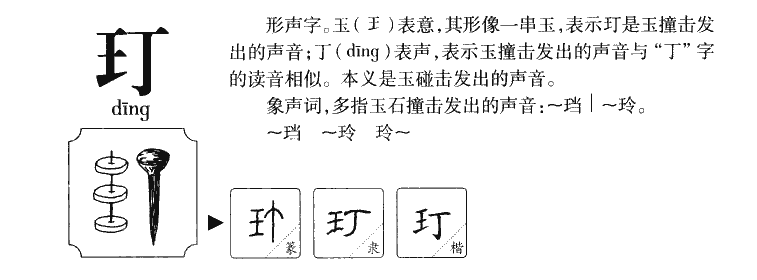 玎字五行属什么-玎字起名的寓意-玎字意思
