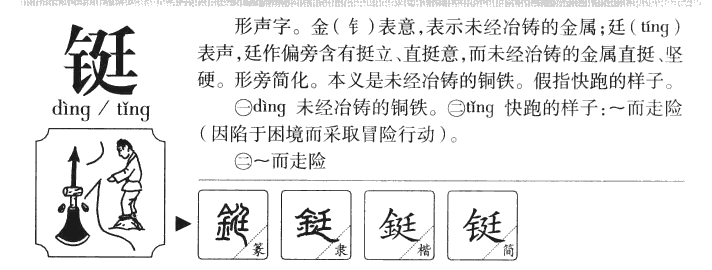 铤字五行属什么-铤字起名的寓意-铤字意思
