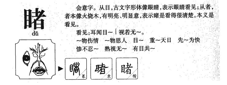 睹字五行属什么-睹字起名的寓意-睹字意思