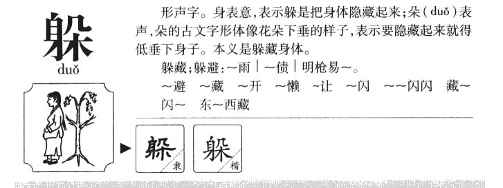 躲字五行属什么-躲字起名的寓意-躲字意思