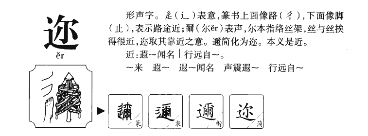 迩字五行属什么-迩字起名的寓意-迩字意思