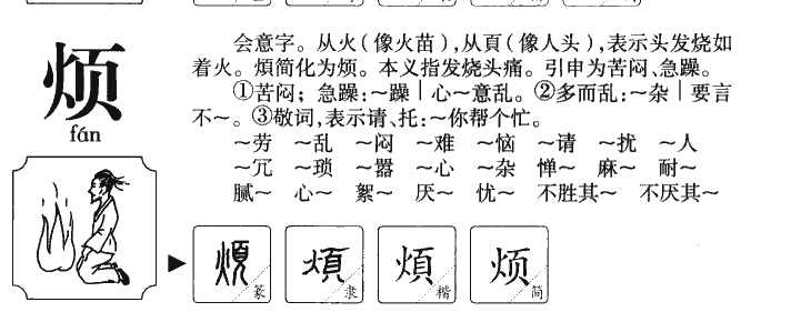 烦字五行属什么-烦字起名的寓意-烦字意思