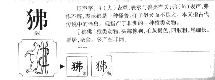 狒字五行属什么-狒字起名的寓意-狒字意思