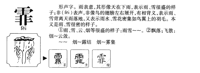 霏字五行属什么-霏字起名的寓意-霏字意思
