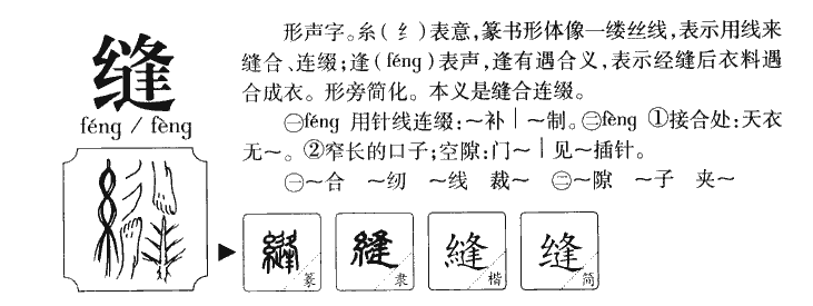 缝字五行属什么-缝字起名的寓意-缝字意思