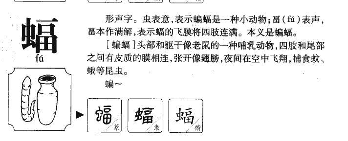 蝠字五行属什么-蝠字起名的寓意-蝠字意思