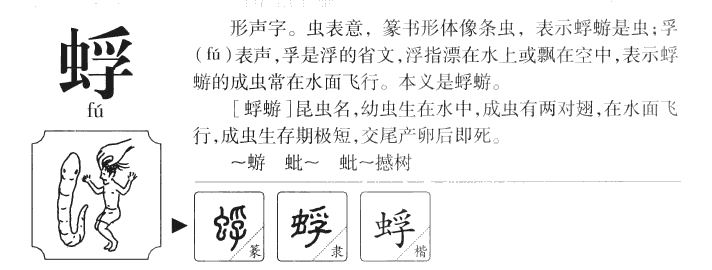 蜉字五行属什么-蜉字起名的寓意-蜉字意思