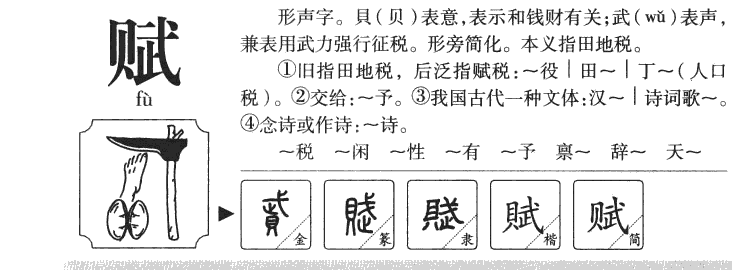赋字五行属什么-赋字起名的寓意-赋字意思