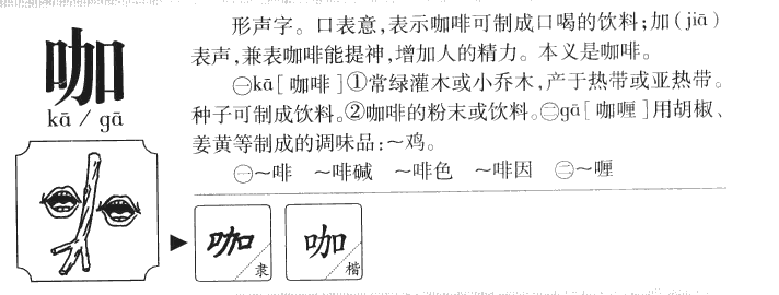 咖字五行属什么-咖字起名的寓意-咖字意思
