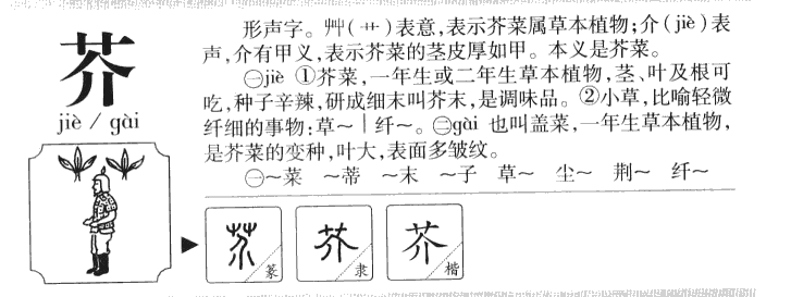 芥字五行属什么-芥字起名的寓意-芥字意思